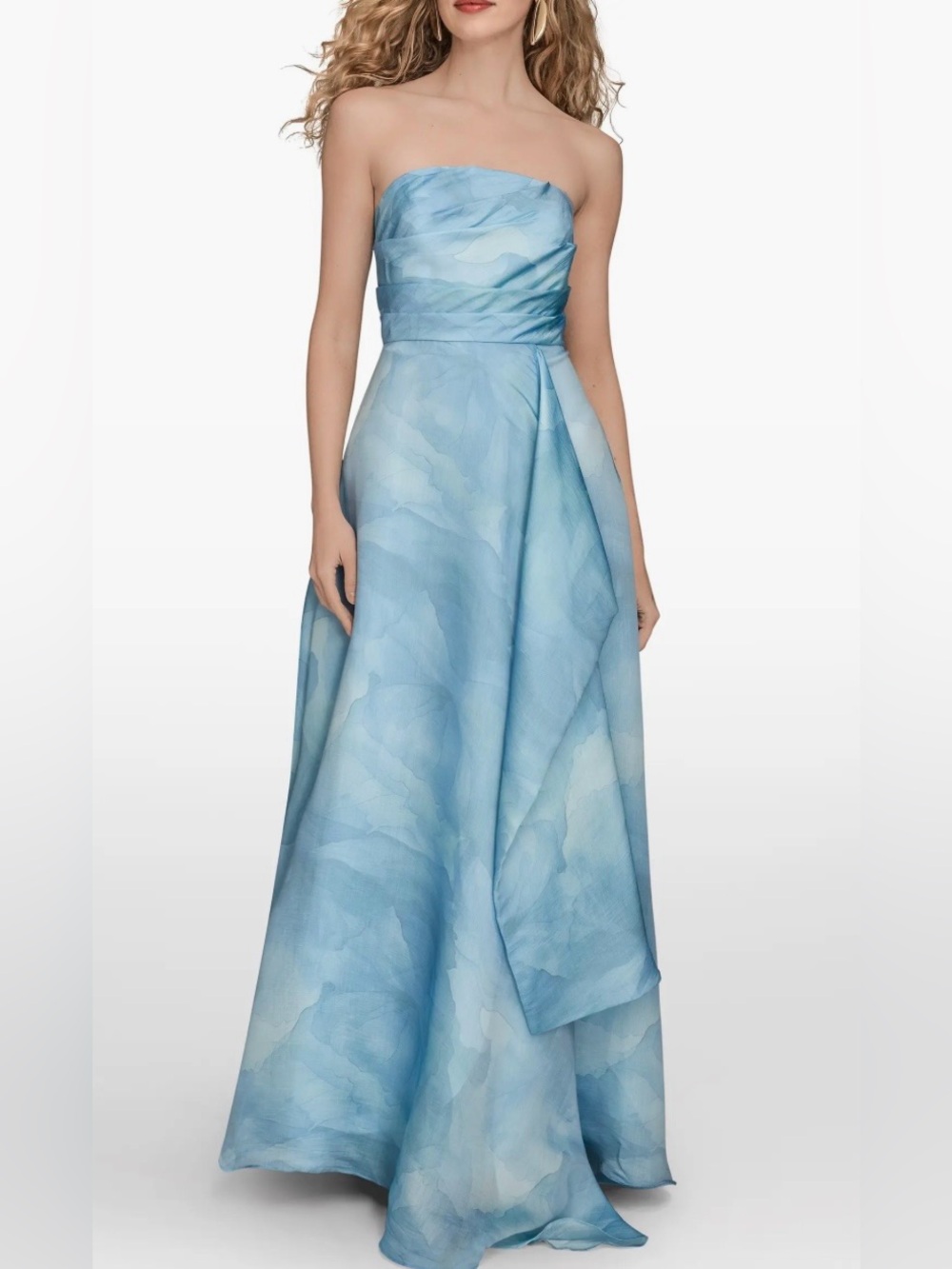 NWT Donna Karen Abstract Flowy Full Length Dress Size 12